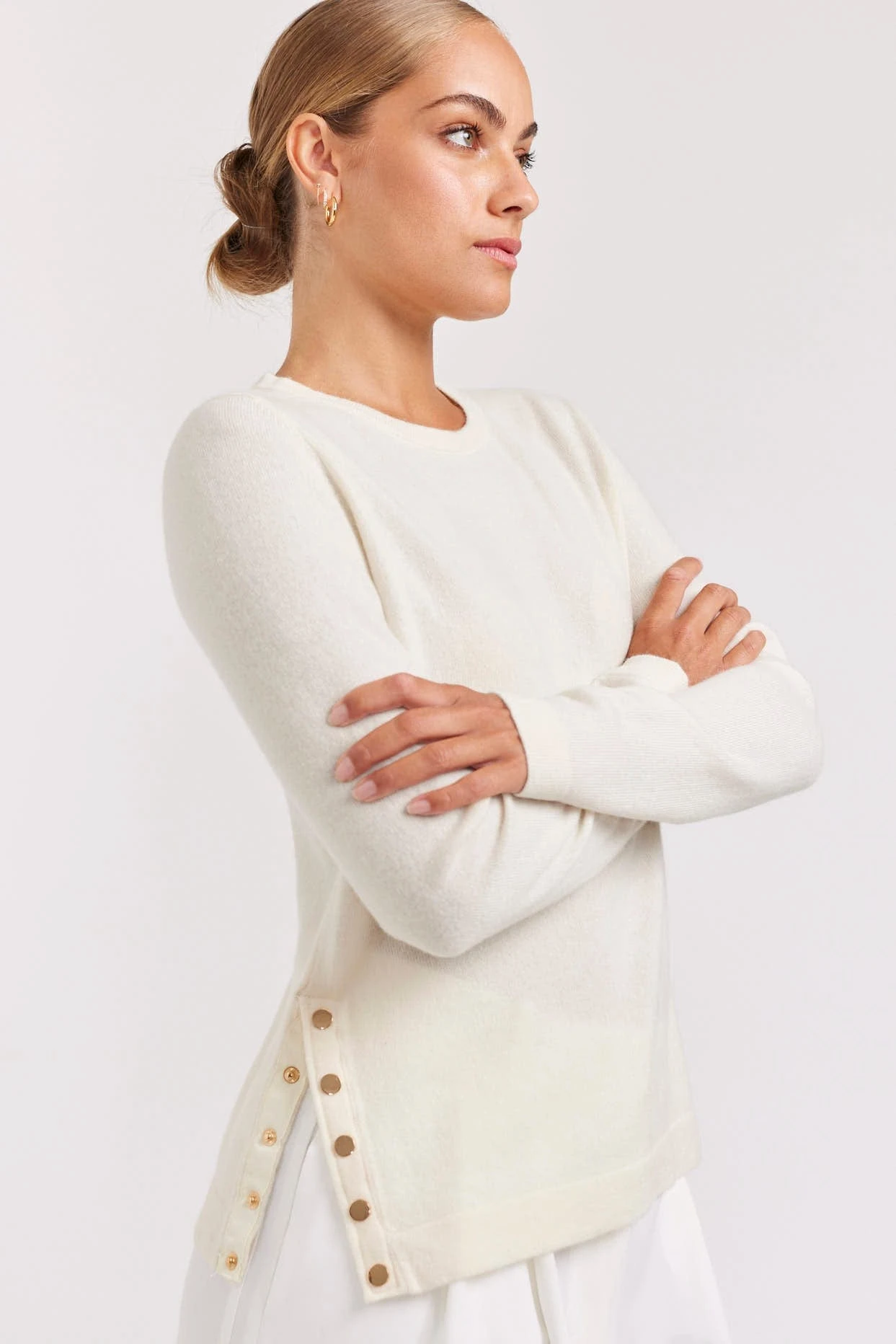 What A Stud Cashmere Sweater In White 4 What A Stud Cashmere Sweater In White - Image 4