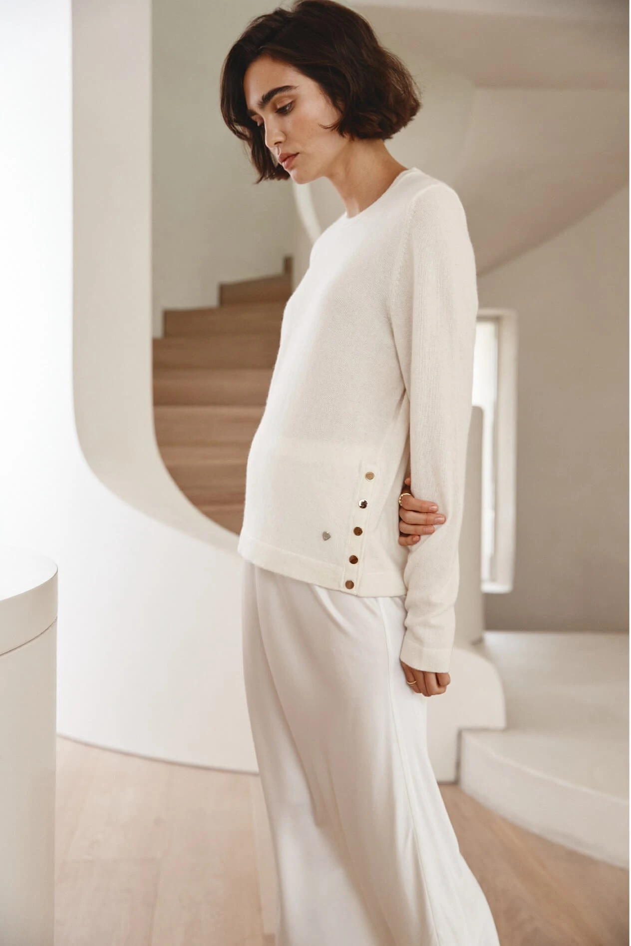 What A Stud Cashmere Sweater In White 2 What A Stud Cashmere Sweater In White - Image 2