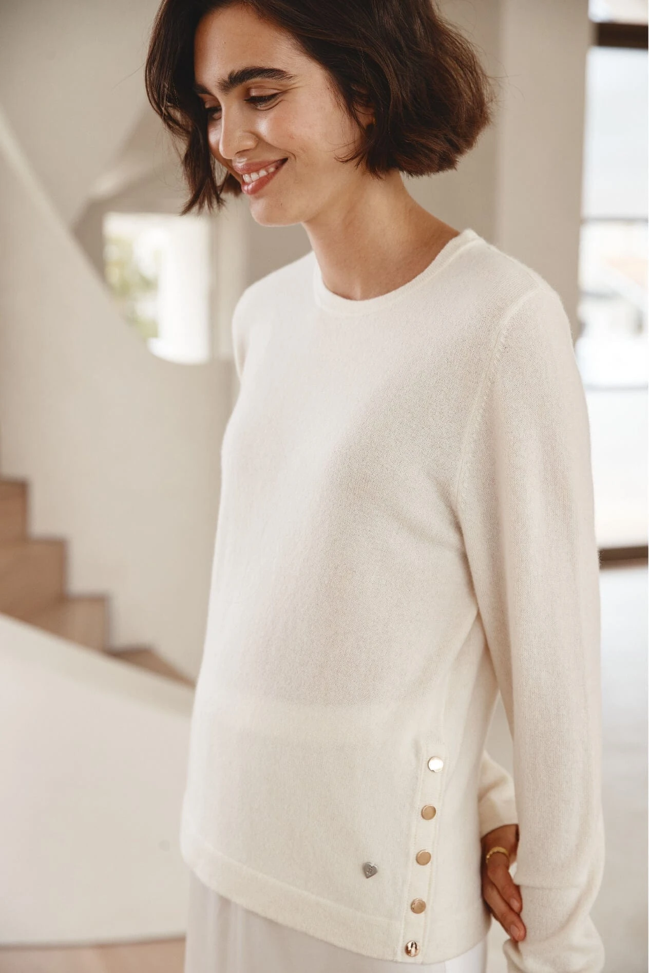 What A Stud Cashmere Sweater In White 7 What A Stud Cashmere Sweater In White - Image 7