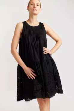 Arabella Dress In Black Voile -Deux Amies Shop alessandra dresses arabella dress in black voile 39880858108198
