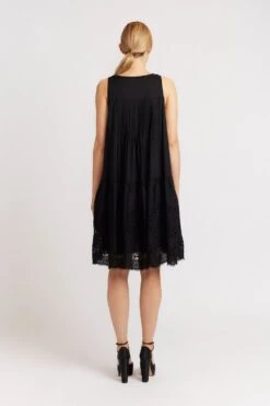 Arabella Dress In Black Voile -Deux Amies Shop alessandra dresses arabella dress in black voile 39880858173734
