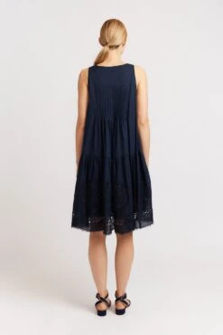 Arabella Dress In Navy Voile 7 Arabella Dress In Navy Voile -Deux Amies Shop alessandra dresses arabella dress in navy voile 39880857485606