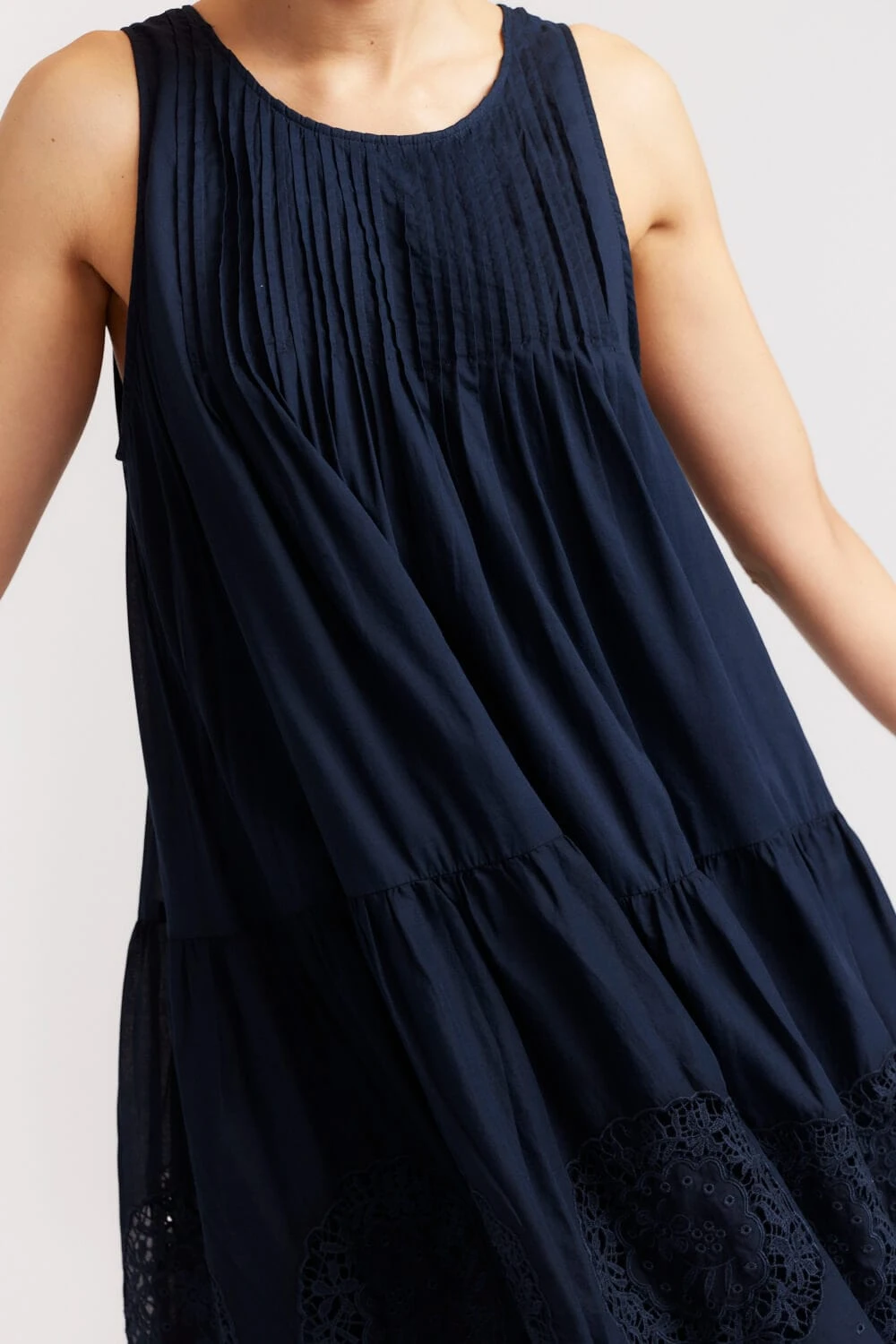 Arabella Dress In Navy Voile 3 Arabella Dress In Navy Voile - Image 3