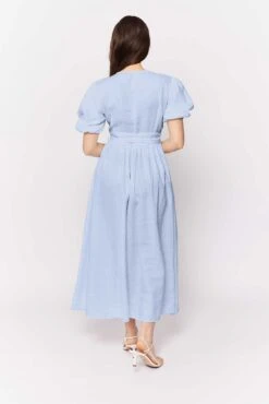 Aria Dress In Water Linen -Deux Amies Shop alessandra dresses aria dress in water linen 40035867328806