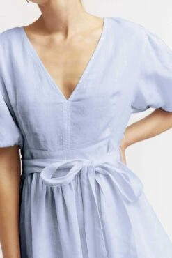 Aria Dress In Water Linen -Deux Amies Shop alessandra dresses aria dress in water linen 40035867427110