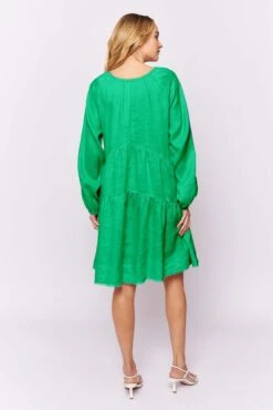 Baroque Dress In Emerald Linen 5 Baroque Dress In Emerald Linen -Deux Amies Shop alessandra dresses baroque dress in emerald linen 31555432579126