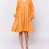 Baroque Dress In Papaya Linen