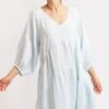 Baroque Linen Dress In Ice Blue