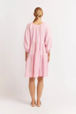 Baroque Linen Dress In Soft Pink 11 Baroque Linen Dress In Soft Pink -Deux Amies Shop alessandra dresses baroque linen dress in soft pink 39872866517286