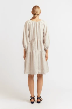 Baroque Linen Dress In String -Deux Amies Shop alessandra dresses baroque linen dress in string 40742454264102