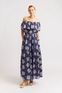 Chacha Dress In Navy Mosaic