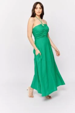 Como Dress In Emerald Linen 6 Como Dress In Emerald Linen -Deux Amies Shop alessandra dresses como dress in emerald linen 31264060112950