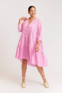 Elanora Broderie Dress In Fairy Floss -Deux Amies Shop alessandra dresses elanora broderie dress in fairy floss 39881722003750