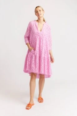 Elanora Broderie Dress In Fairy Floss -Deux Amies Shop alessandra dresses elanora broderie dress in fairy floss 39881722233126