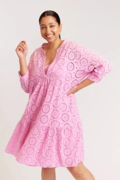 Elanora Broderie Dress In Fairy Floss -Deux Amies Shop alessandra dresses elanora broderie dress in fairy floss 39881722396966