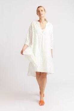 Elanora Broderie Dress In White -Deux Amies Shop alessandra dresses elanora broderie dress in white 39881753723174