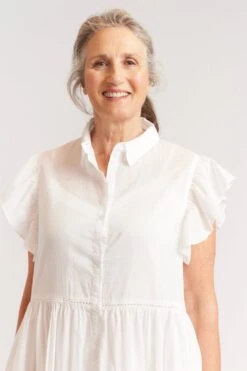 Elle Dress In White Voile -Deux Amies Shop alessandra dresses elle dress in white voile 39881324462374