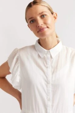 Elle Dress In White Voile -Deux Amies Shop alessandra dresses elle dress in white voile 39881325740326