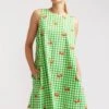 Goldy Dress In Emerald Cherry