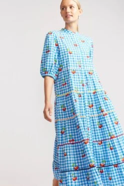 Martina Dress In Blue Cherry