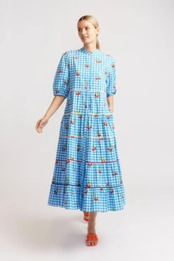 Martina Dress In Blue Cherry -Deux Amies Shop alessandra dresses martina dress in blue cherry 39881650110758