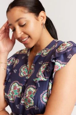 Mayfair Dress In Navy Mosaic 12 Mayfair Dress In Navy Mosaic -Deux Amies Shop alessandra dresses mayfair dress in navy mosaic 40008994226470