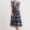Mayfair Dress In Navy Mosaic