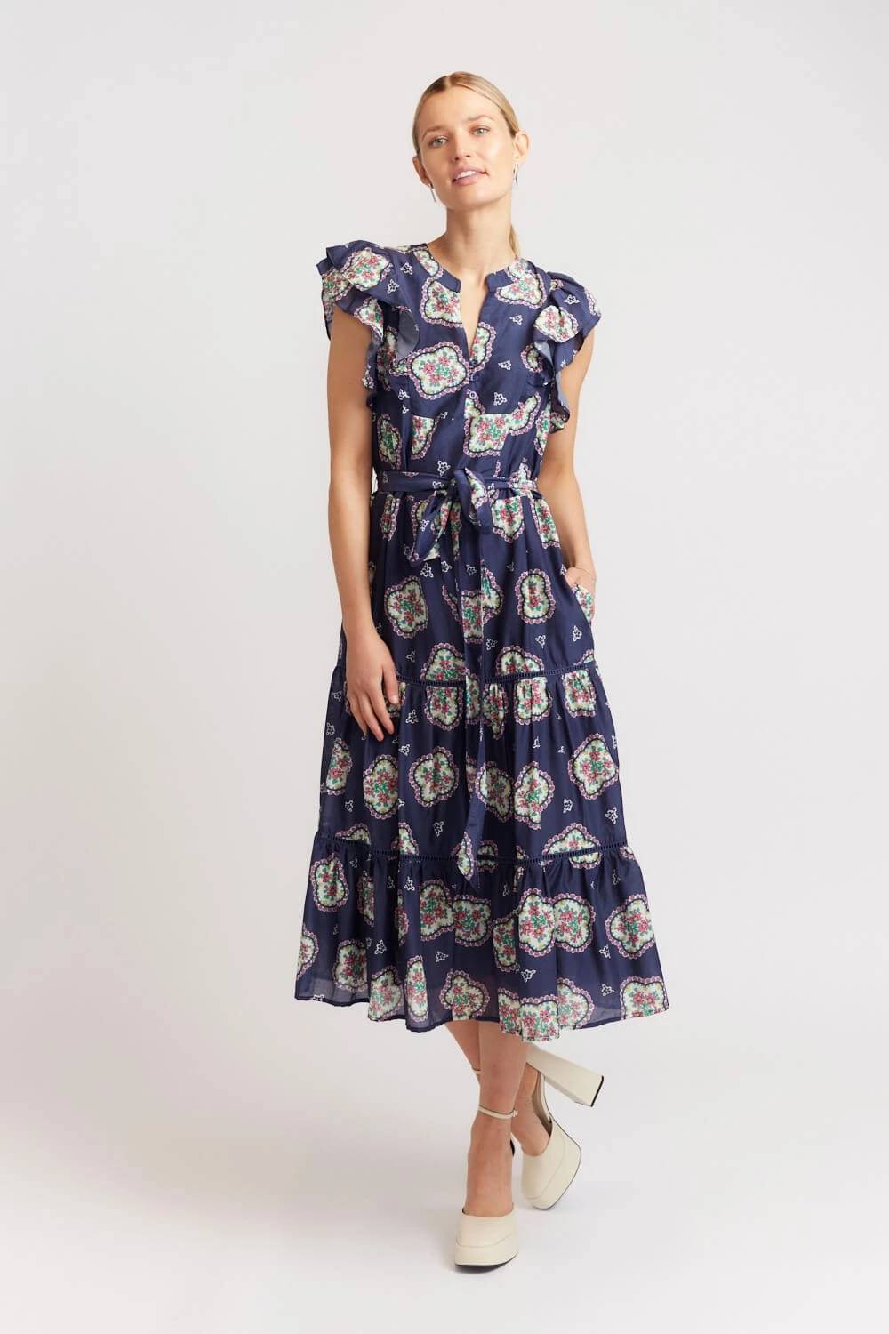 Mayfair Dress In Navy Mosaic 1 Mayfair Dress In Navy Mosaic