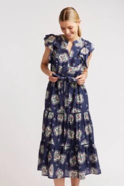 Mayfair Dress In Navy Mosaic 11 Mayfair Dress In Navy Mosaic -Deux Amies Shop alessandra dresses mayfair dress in navy mosaic 40009006940454