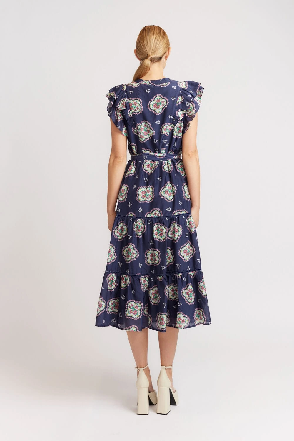 Mayfair Dress In Navy Mosaic 8 Mayfair Dress In Navy Mosaic - Image 8