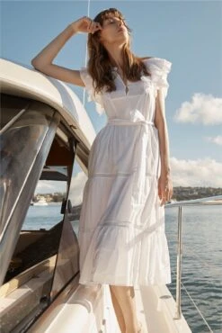 Mayfair Dress In White Voile