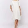 Mod Dress In White Linen