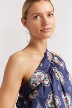 Olympia Dress In Navy Mosaic -Deux Amies Shop alessandra dresses olympia dress in navy mosaic 40010038149414