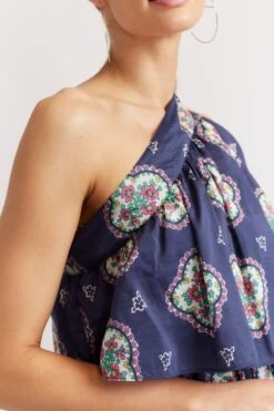 Olympia Dress In Navy Mosaic -Deux Amies Shop alessandra dresses olympia dress in navy mosaic 40010038182182