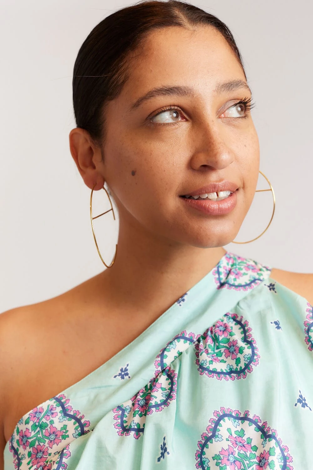 Olympia Dress In Pale Blue Mosaic 4 Olympia Dress In Pale Blue Mosaic - Image 4