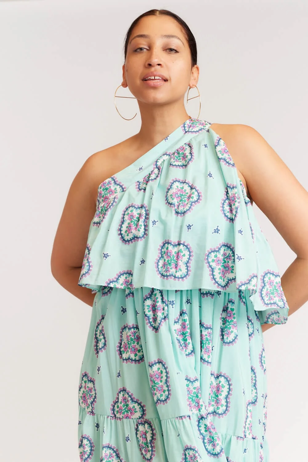 Olympia Dress In Pale Blue Mosaic 5 Olympia Dress In Pale Blue Mosaic - Image 5