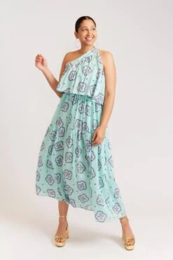 Olympia Dress In Pale Blue Mosaic 11 Olympia Dress In Pale Blue Mosaic -Deux Amies Shop alessandra dresses olympia dress in pale blue mozaic 40010042868006