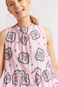 Portofino Dress In Pale Pink Mosaic -Deux Amies Shop alessandra dresses portofino dress in pale pink mosaic 40010153197862