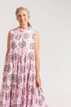 Portofino Dress In Pale Pink Mosaic -Deux Amies Shop alessandra dresses portofino dress in pale pink mosaic 40010153263398