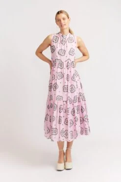 Portofino Dress In Pale Pink Mosaic -Deux Amies Shop alessandra dresses portofino dress in pale pink mosaic 40010153328934