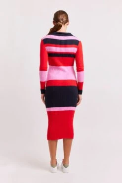 Shelby Cotton Cashmere Dress In Fire Red -Deux Amies Shop alessandra dresses shelby cotton cashmere dress in fire red 41477559615782