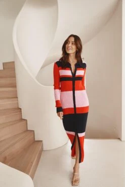 Shelby Cotton Cashmere Dress In Fire Red -Deux Amies Shop alessandra dresses shelby cotton cashmere dress in fire red 41478139642150