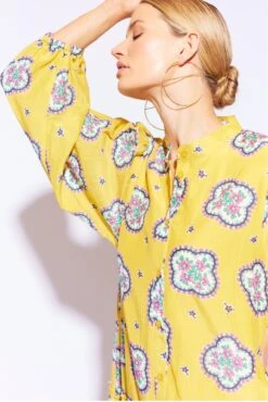 Stevie Dress In Mustard Mosaic -Deux Amies Shop alessandra dresses stevie dress in mustard mosaic 40016106127654