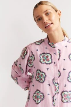 Stevie Dress In Pale Pink Mosaic -Deux Amies Shop alessandra dresses stevie dress in pale pink mozaic 40010191143206