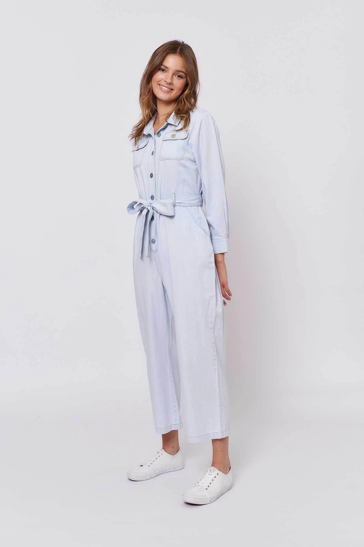 Aviator Jumpsuit In Pale Blue Denim 3 Aviator Jumpsuit In Pale Blue Denim - Image 3