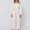 Aviator Jumpsuit In White Denim
