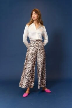 Flattering Silk Pant In Classic Animal -Deux Amies Shop alessandra pants flattering silk pant in classic animal 40718640251174