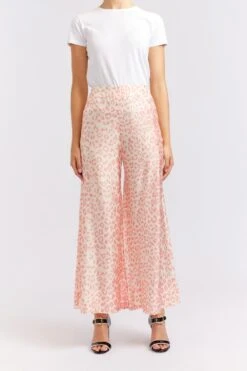 Flattering Silk Pant In Pink Animal -Deux Amies Shop alessandra pants flattering silk pant in pink animal 40718419460390