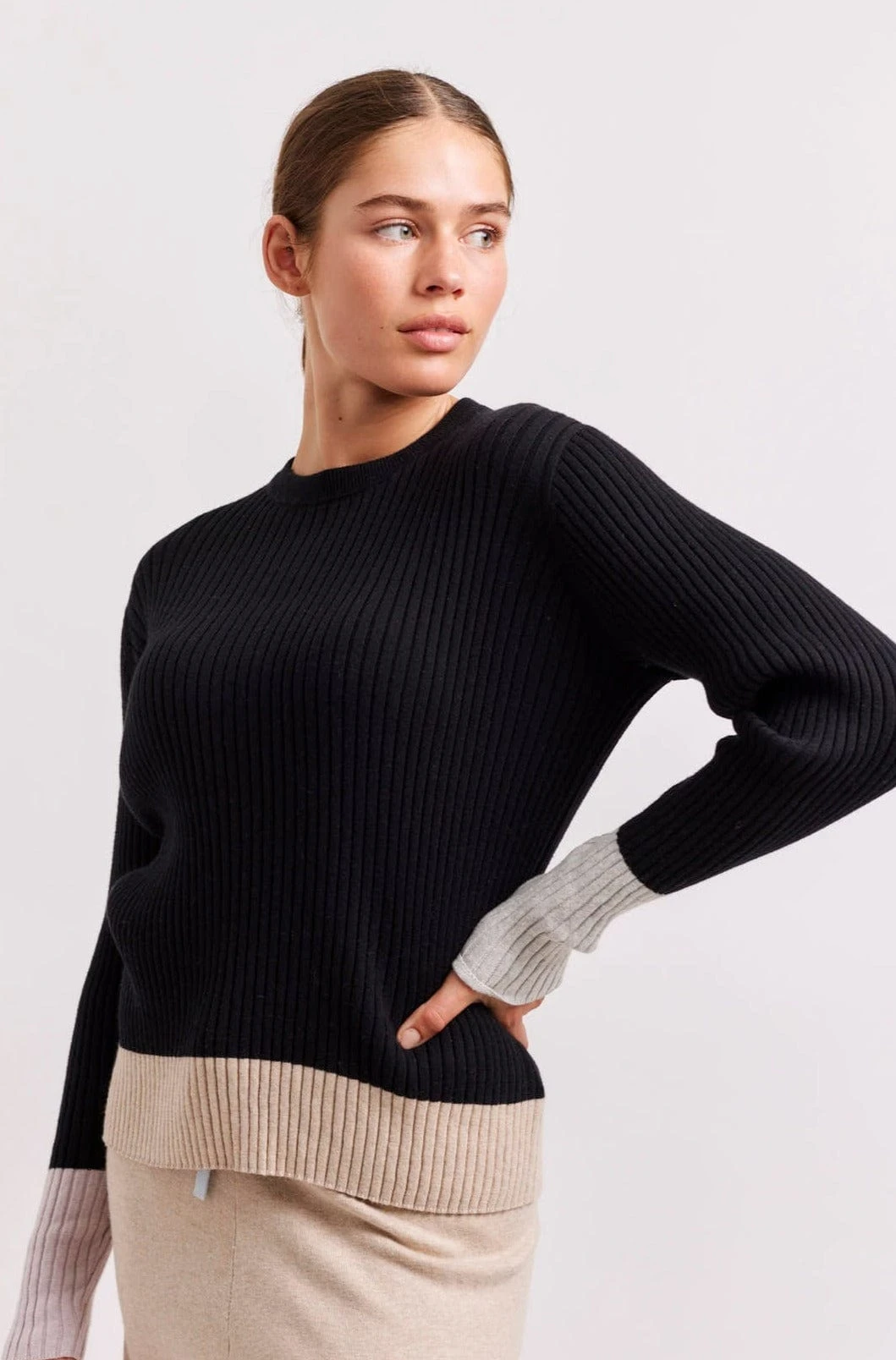 Eclair Cotton Cashmere Top In Black 1 Eclair Cotton Cashmere Top In Black