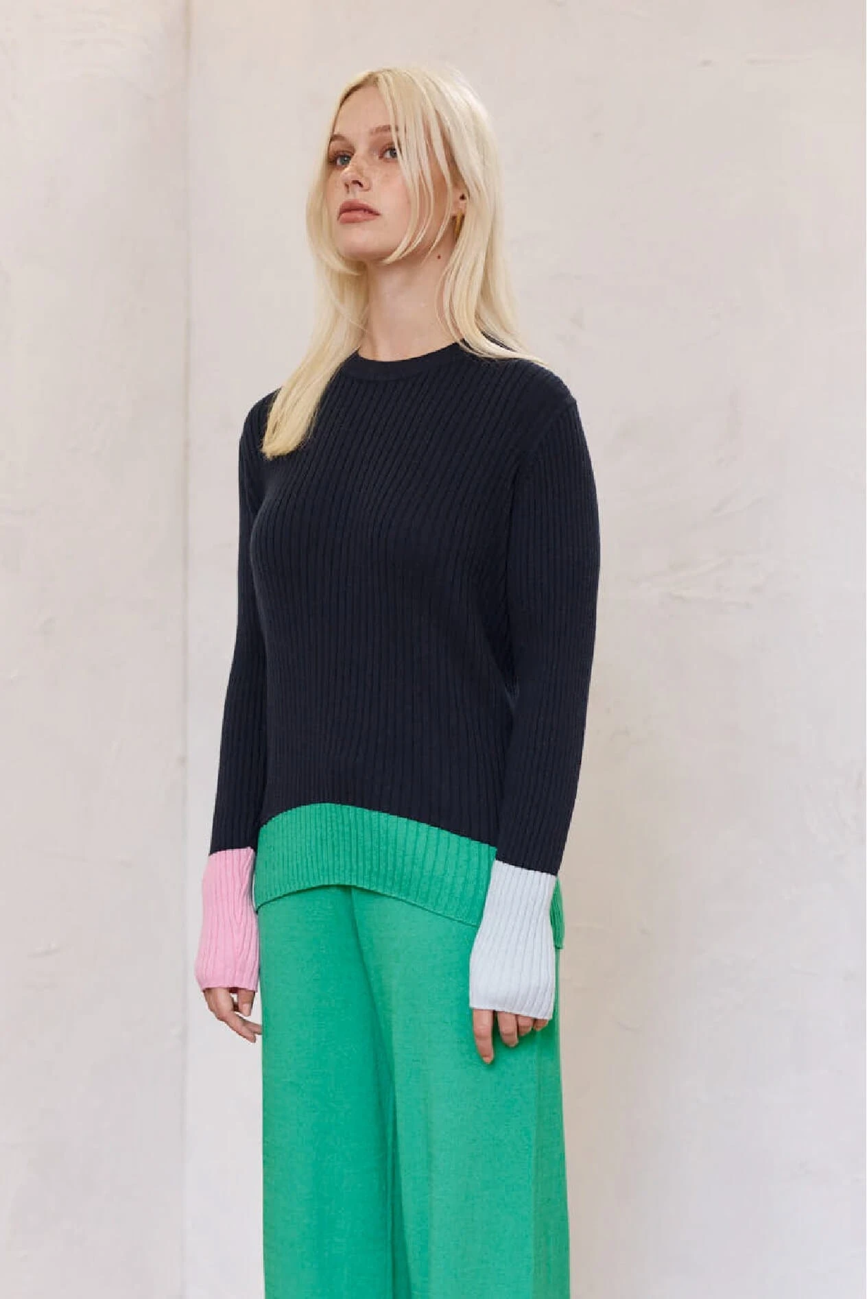 Eclair Cotton Cashmere Top In Pine 2 Eclair Cotton Cashmere Top In Pine - Image 2